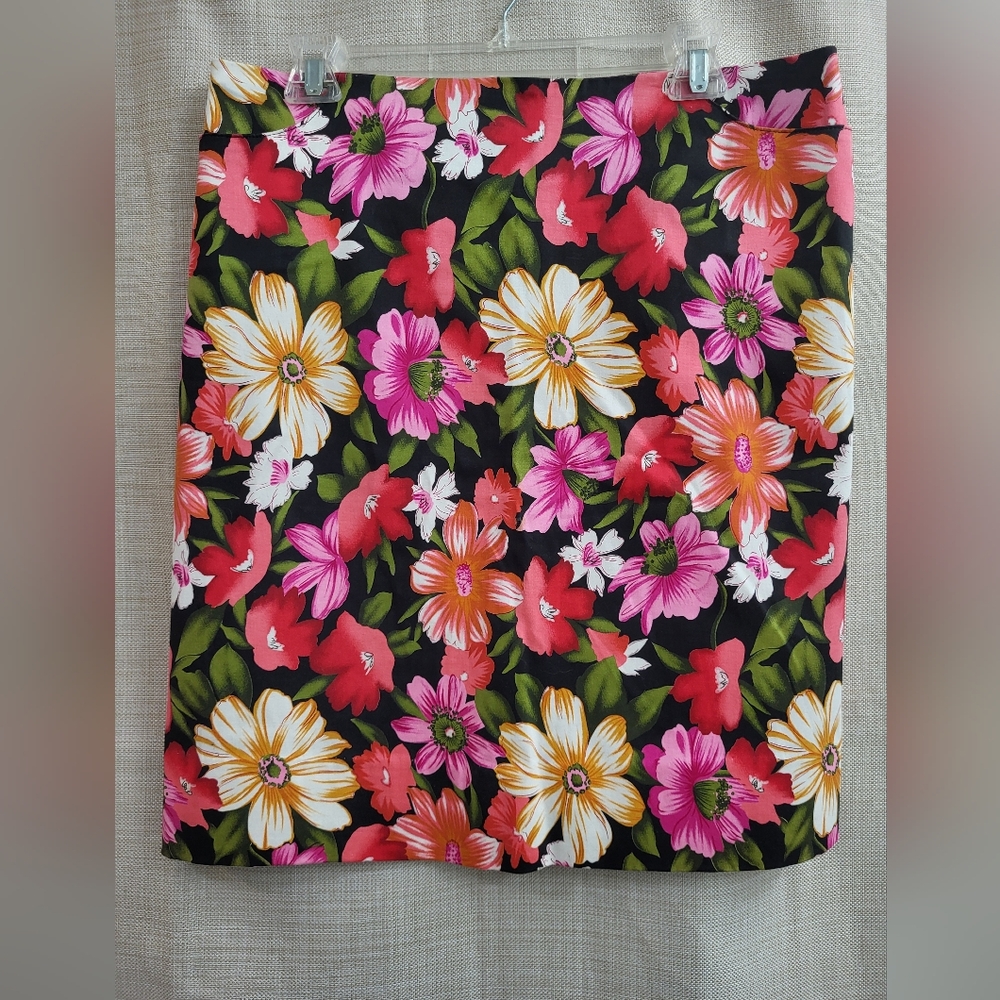 Vintage 90s View Women's Multicolor‎ Floral Skirt Boho Unlined Back Zip Size 12